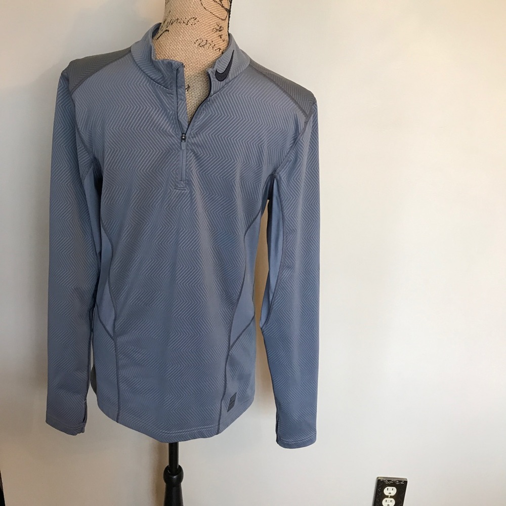 Men's Nike Pro Dri-fit fitted 1/4zip grey/black - Picture 7 of 8
